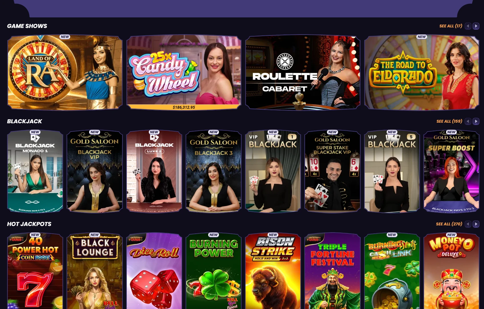 Funbet Casino Casino section croupiers en direct
